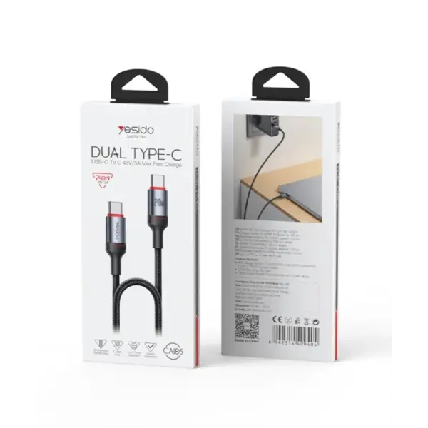 1.2 Meter 240W Type-C To Type-C Support USB2.0 Data Transfer Fast Charging Data Cable