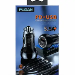 3 in 1 Pugan USB Car Fast Charger 5.5A Charge Your Devices On-the-Go!