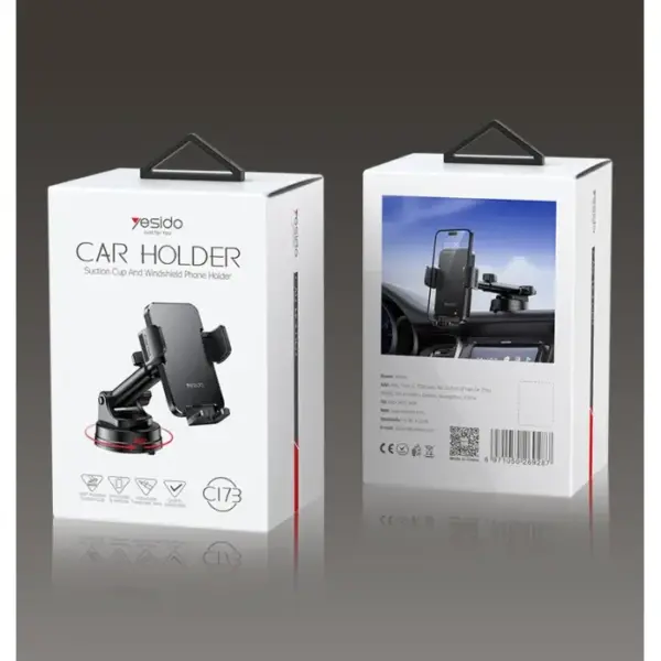 C173 Flat Carbon Fiber Texture Holder | with Hollow Silicone Dashboard Using Phone Holder