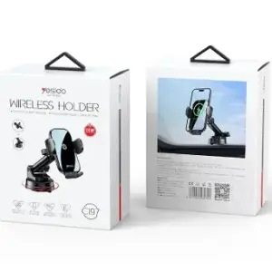 C197 15W Fast Charging Wireless Car Charger | 360 Rotating Suction Cup Air Vent | Phone Holder