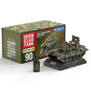 Solar Powered Rotating Tank Car Perfume Air Freshener – Iron Clad Tank 90 Dashboard Decoration