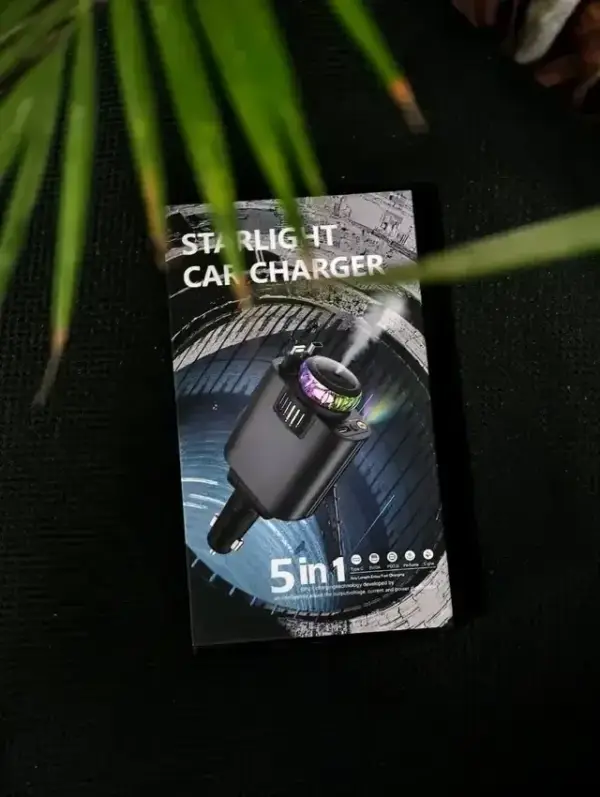 Starlight 5-in-1 Fast Car Charger – PD 3.0 Charging with Perfume Diffuser & Ambient Light 45W