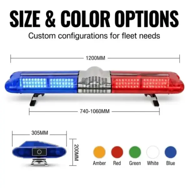 Super Bright LED Strobe Light Bar Red Blue Rooftop Warning Lamp for Truck Ambulances CJB-200 Siren 12V Amplifier Speaker