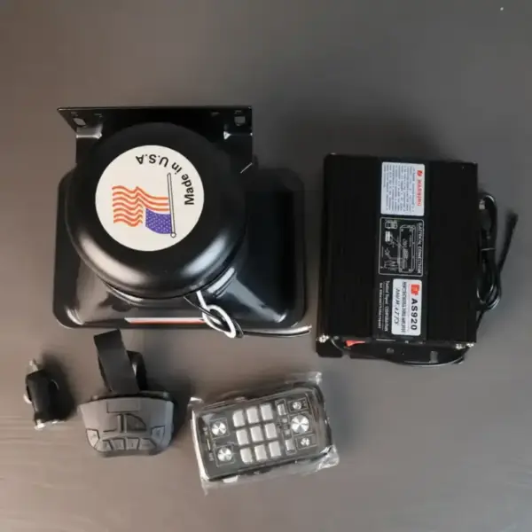 300W Japan Stock Wireless Remote Vehicle Siren Horn – Multi-Tone Alarm with PA Function