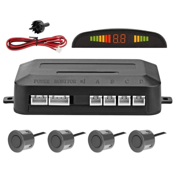Car Parking Sensor System with 4-6 Sensors, LCD Display, and Buzzer Alarm