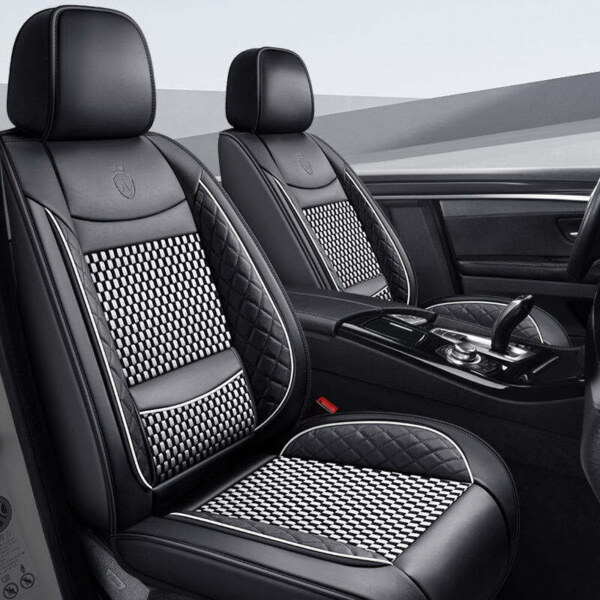 5D Sports Design Full Surround PVC Dustproof Leather Cushion Universal Waterproof Car Seat Covers With Interior Accessory Set