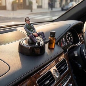 The Joker Car Solar Spinning Dashboard Decor – Solar Energy Rotating Air Freshener for Dashboard