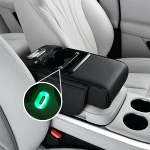 Multifunctional Car Armrest console box – with Wireless & USB Charging,Tissue holder & Cup Holder