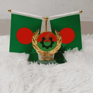 Car Dashboard Bangladesh Flag Showpiece with Political Party Emblem