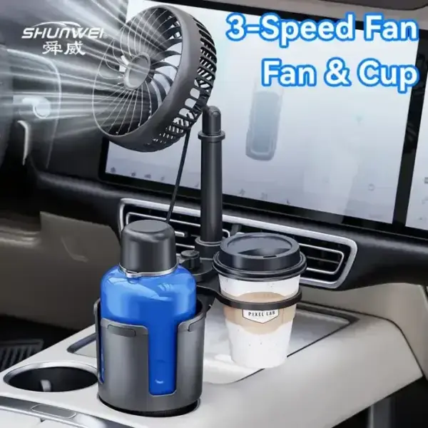Car Cup Holder With Fan 3 in 1 Cup Holder