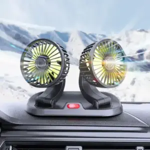 Car Double Fan - Dual Airflow Cooling Fan with Number Card