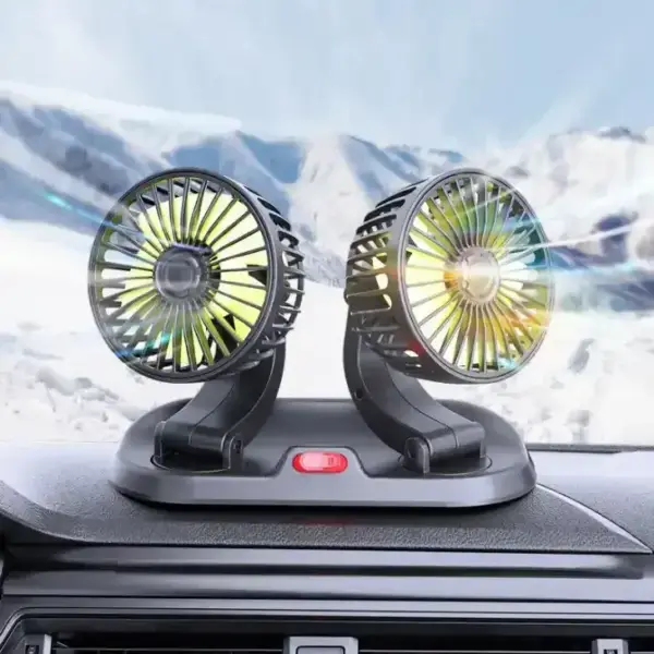 Car Double Fan - Dual Airflow Cooling Fan with Number Card