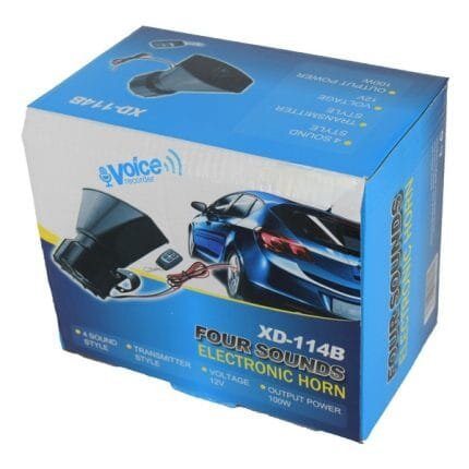 Car Electronic Voice Horn with 4-Sound mode– XD-114B 12V 100W with Digital IC Control