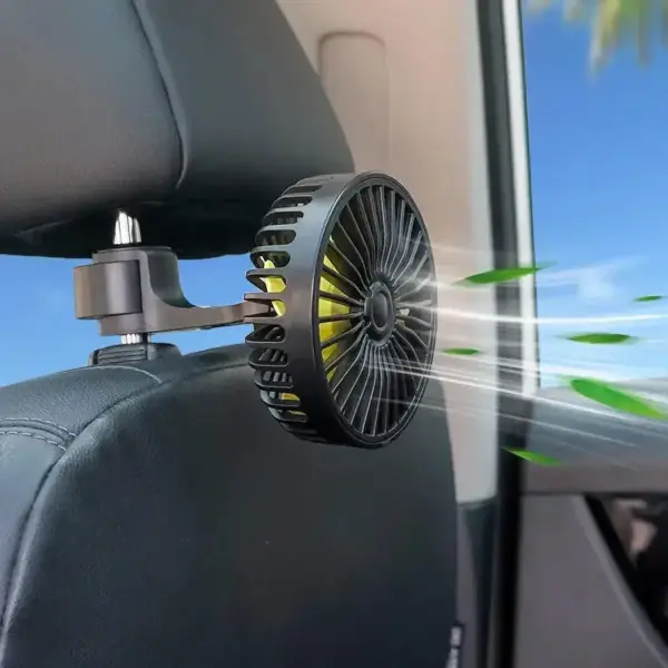 Car Rear Seat Fan with USB Port Easy Installation Just Plug and Play