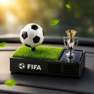 Football Theme Solar Powered Dashboard Showpiece with Rotating Ball & Air Freshener