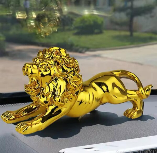 Golden Lion Car Dashboard Showpieces