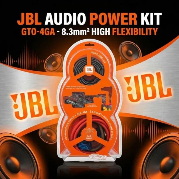 JBL GTO-4GA 8.3mm² Car Amplifier Installation Kit – Power, Speaker & RCA Cable Set with Fuse Holder