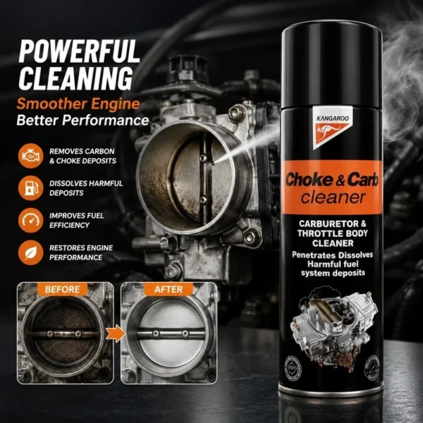 KANGAROO Carb & Choke Cleaner 520ml – Removes Carbon, Gum & Fuel Deposits
