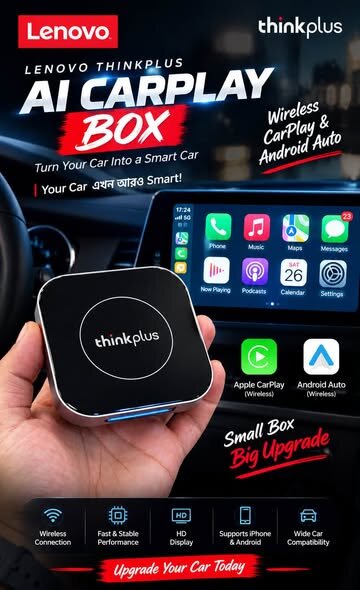 Lenovo QUALCOMM SNAPDRAGON 662 | 8CORE | 2Ghz CarPlay Ai Box with Android 16 system 4GB Ram, Supports Sim