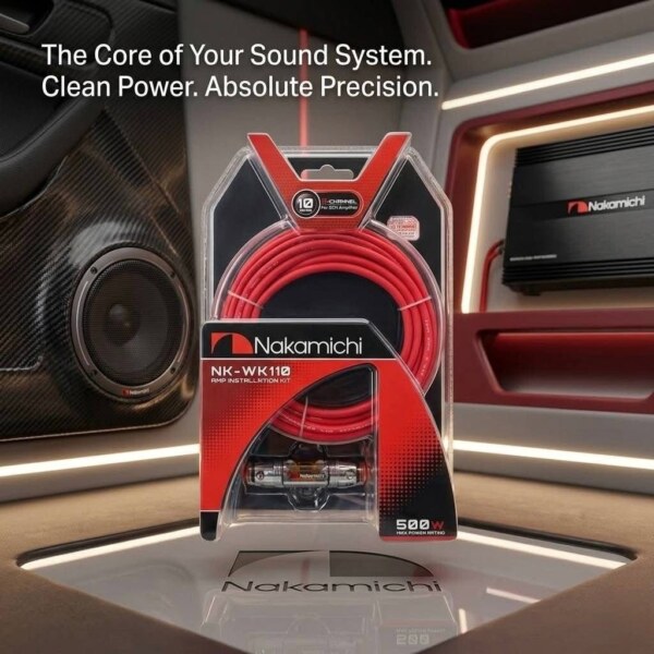 Nakamichi NK-WK110 10GA Car Amplifier Wiring Kit | Reliable, Durable, and High-Performance