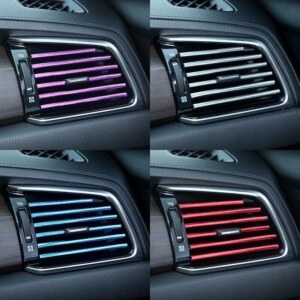 Car Air Vent Outlet Decorative Colorful Strips – 10 Pcs Set for Stylish and Customizable Car Interior Design