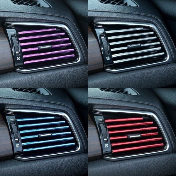 Car Air Vent Outlet Decorative Colorful Strips – 10 Pcs Set for Stylish and Customizable Car Interior Design