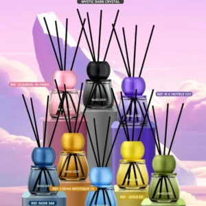 BLACK ODOR-50 Glass Indoor Diffuser for Car Perfume Rose Scent Long Lasting Aromatherapy Natural Fragrance
