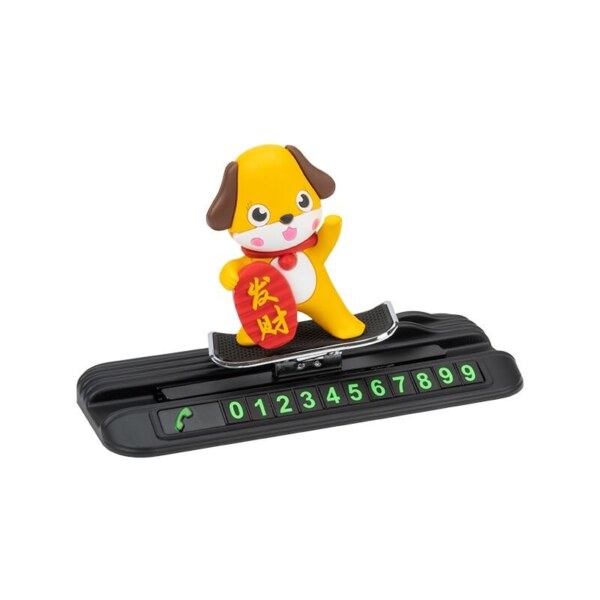 Showpiece Sliding Bear Car Dashboard Toy with Parking Number – Funny Skateboard Ornament