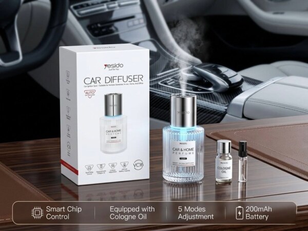Yesido VC16 Smart Car Diffuser – USB Type-C Rechargeable Automatic Car Air Freshener with 5 Spray Modes