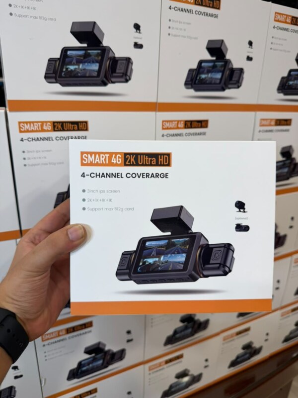 4 Channel 4G Car DVR Dash Cam | 4-Way Video Recording, Live View & Mobile App Control