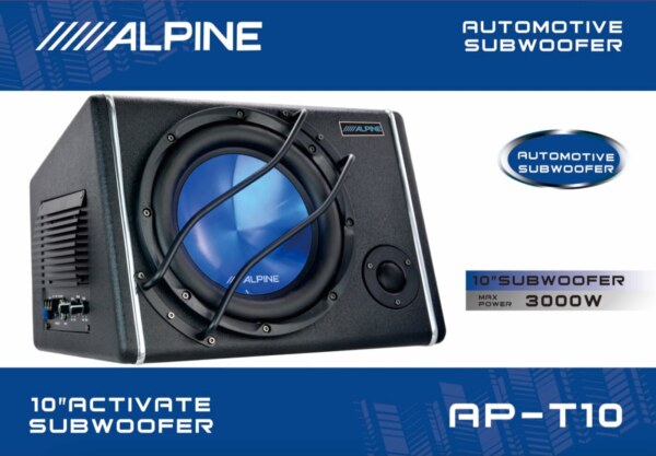 Alpine High-Performance Car Active Subwoofer – Deeper Bass & Bigger Vibeswith Heavy-Duty Steel Protective Grille