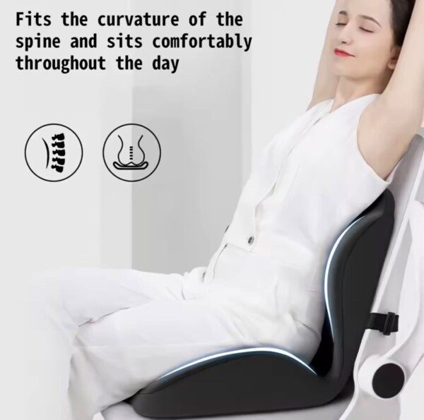 Car Lumbar Support – Ergonomic Backrest for Driving & Lower Back Pain Relief Black