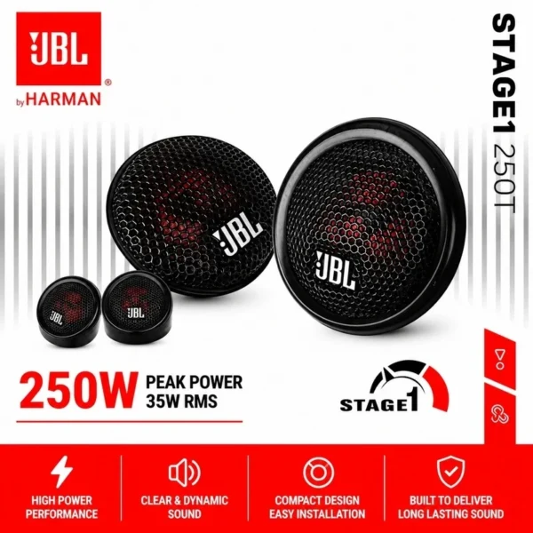 JBL Stage1 250T 1 Inch Edge-Driven Silk Dome Car Tweeter