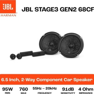 JBL Stage3 68CF Component Speaker – 6.5 Inch with Silk Dome Tweeter