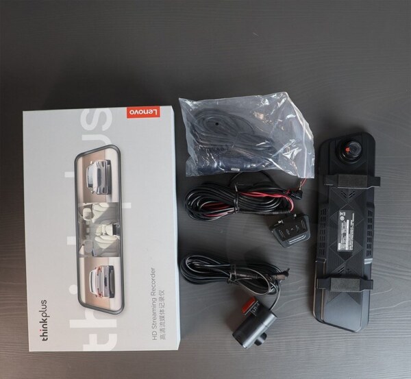 Lenovo Thinkplus 9.66-Inch HD Streaming Recorder Mirror Dash Cam with Front, Rear & Interior Triple Camera Recording