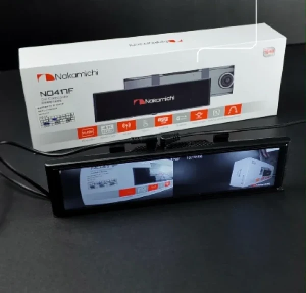NAKAMICHI ND417F Car Rearview Mirror Dash Cam – FHD Video, Night Vision and G-Sensor