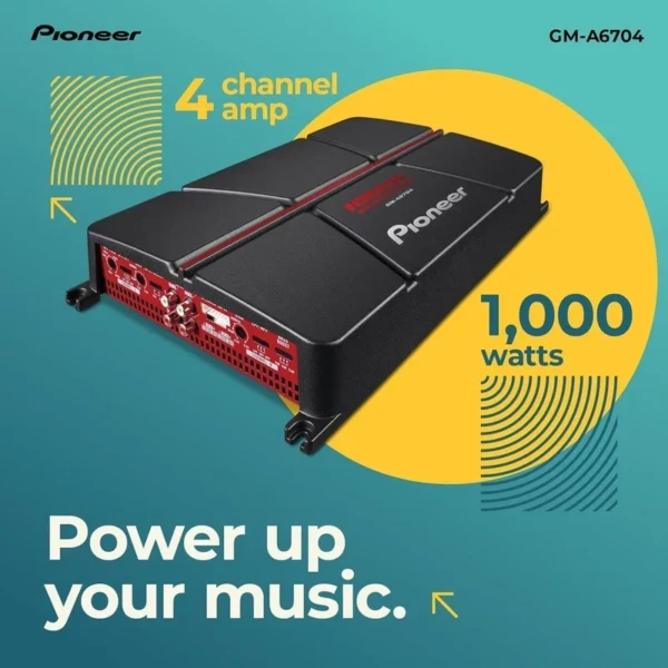 Pioneer GM-A6704 – Powerful 1000W 4-Channel Bridgeable Car Audio Amplifier