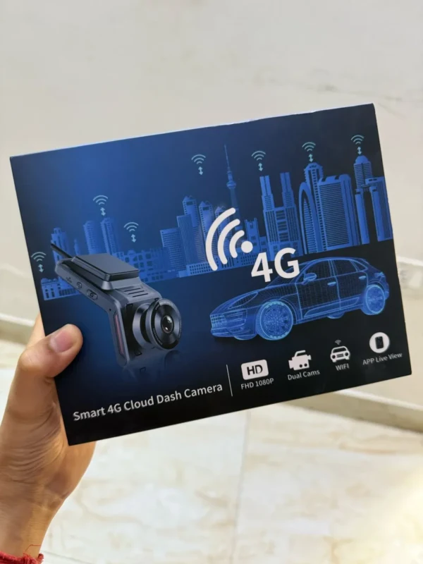 Smart 4G Cloud Dash Camera Dual Lens DVR with Remote App Live View, Real-Time GPS Tracking & Wi-Fi